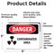 Signmission Contaminated Area Danger Sign, Vinyl Decal, 5in W x 3.5in L, 2PK OS-2PACK-DS-D-35-L-1834 - alternate 3